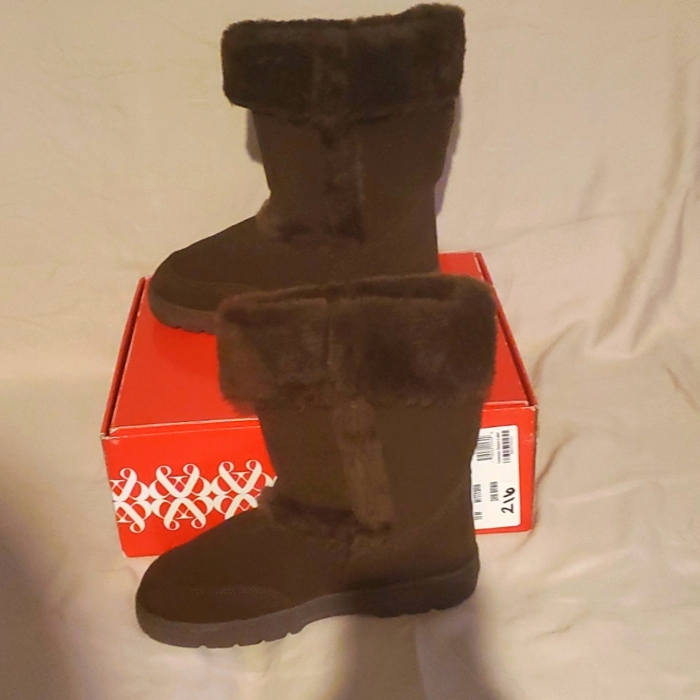 Brown suede boots